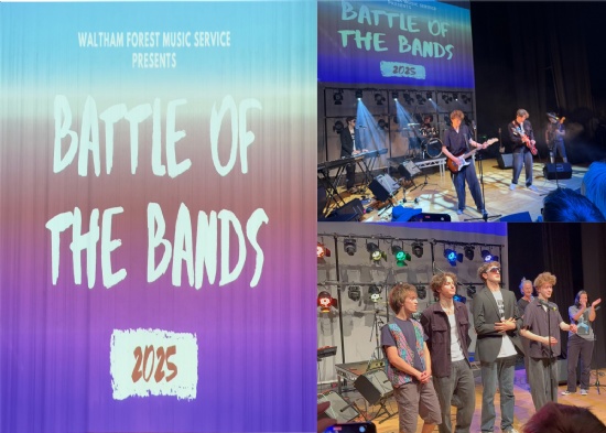 Three Fifths represent Highams Park Sixth Form  At WF Battle of the Bands 2025